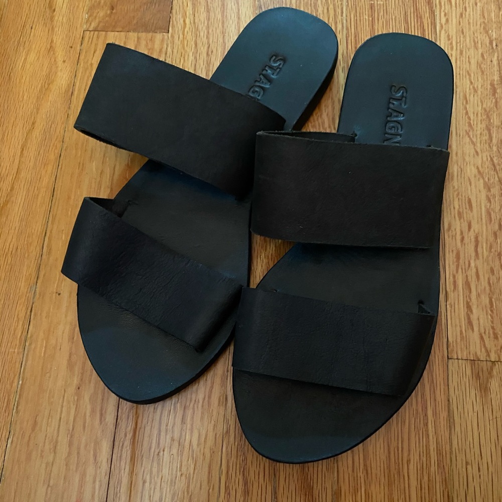St. Agni Black strap sandals size 39